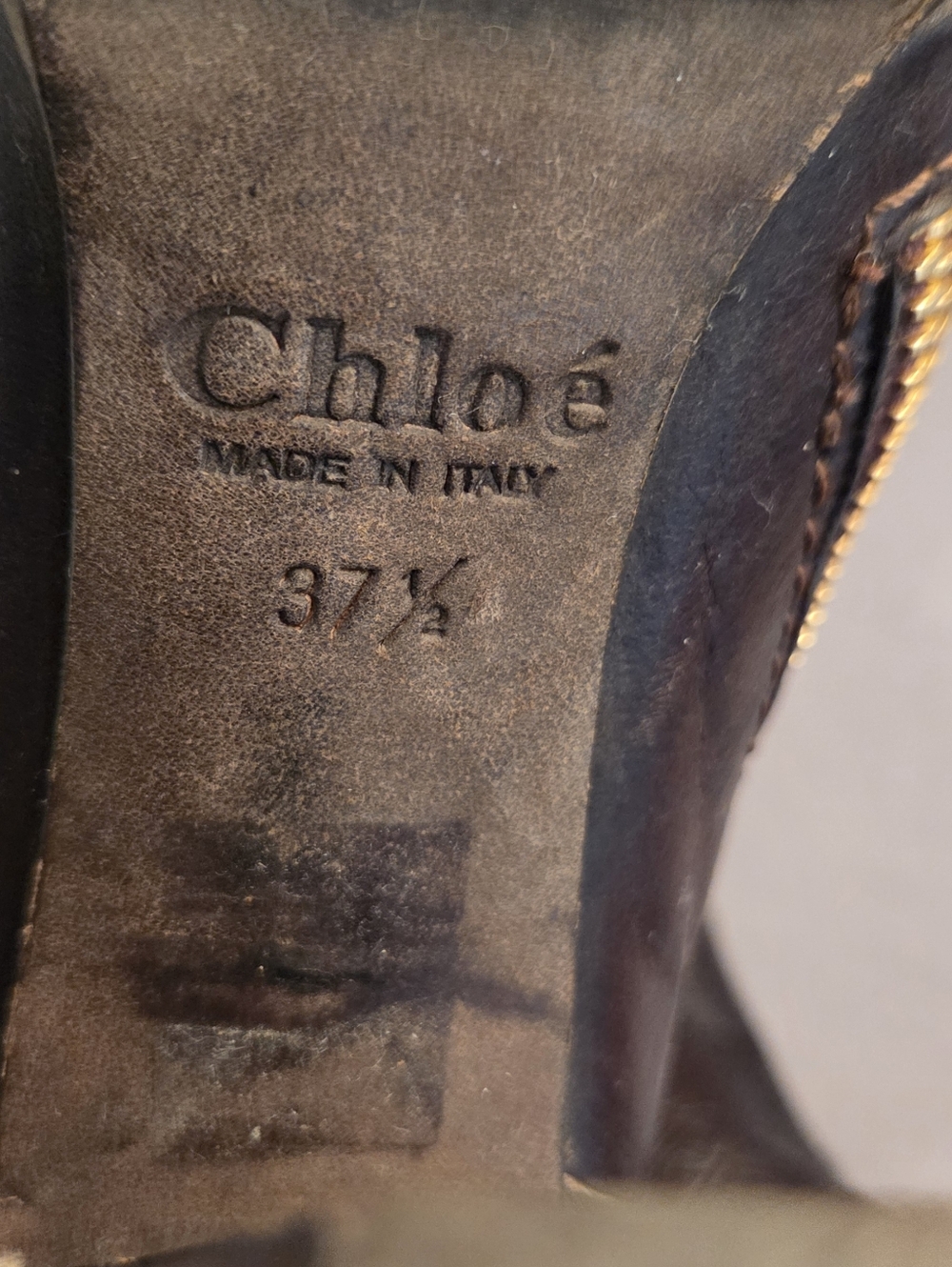 Chloe Tania Brown Leather Ankle Boots Size 7.5 - Picture 7 of 9